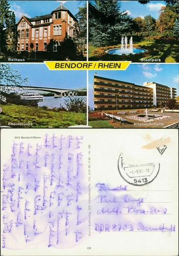 Bendorf mehrbild ak - (rhein), mehrbild-ak