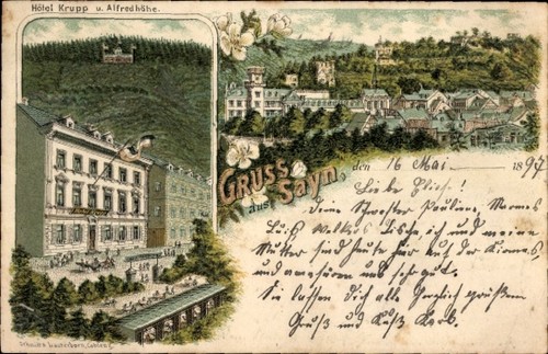 Litho sayn bendorf rhein - sayn, am